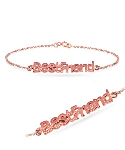 Rose Gold Plated Best Friend Silver Bracelet BRS-36-RO-GP